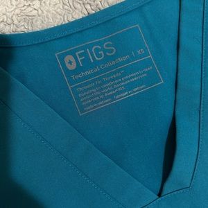 Figs Scrubs XS Pacific Blue Top